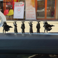 3/6 pcs Mini Chinese Swordsman Figure Exquisite Ancient Car Statue Ornament Cartoon Swordsman Miniatures Interior Decor〔Nest〕