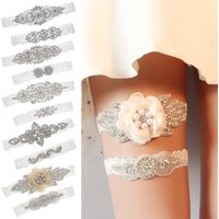 Jarretière de Mariage en Strass, Accessoires de Mariée, en Argent, Fleur de Clip, Bretelles pour Patients, pour Robe de Soirée, Cadeau, pour Femme