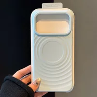 Shockproof Water Ripple Magnet Case For iPhone 17 Air 16 15 14 13 Pro Max Plus For Magsafe Candy Silicon Protective Velvet Funda