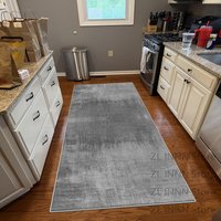 Simple Style Solid Color Long Kitchen Rugs Modern Decoration Easy Clean Runner Carpet Customizable Corridor Non-slip Mat Aisle