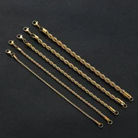 Stainless Steel Bracelet For Women Men 2/3/4/5/6MM Gold Color Twisted Rope Chain Bangle Fashion Never Fade Jewelry Accessories
