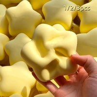 1 /3 pieces. A soft and moist lucky star squeeze toy, a cute high-quality stress relief toy that slowly rebounds and offers a