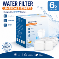 6PCS Water Kettle Filters Compatible with Brita Maxtra+/Pro Water Filter Cartridges For Brita Mavea Pitcher Replacement