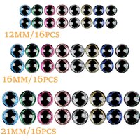 48Pcs Set of 12-21mm Safety Toy Eyes (with Washers), Suitable for Handmade Plastic Eyes, Crochet Dolls, Bear Making, DIY Craft Materials