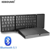 NEW Foldable Wireless Bluetooth Keyboard With Touchpad Rechargeable Portable Keyboards For Smartphone Android IOS Mac Windows