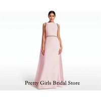 Arabic Morden Style Draped Crystals Evening Dresses Customized Mermaid Formal 프롬드레스 Side Slit Prom Growns Party Women Bride