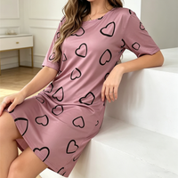 Women Pajamas Valentine Day Heart Pattern Can Be Weared Casual And Comfortable Women Pajamas Summer Sleepwear For Sleeping dress