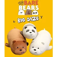 Duży Rozmiar Uroczy Pluszowy Miś z filmu We Bare Bears, Anime Gadżet, Trzy Miśki, Wypchana Lalka, Kawaii Miękka Poduszka na Sofę, Poduszka Zwierzęca