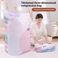 Portable Vacuum Bags for Clothes 4 Pack No Pump Air Tight Storage Space Saver Sealer Bags for Blankets Pillows Bedding Comforter