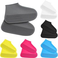 2 stücke wasserdichte rutsch feste Silikon Schuh hohe elastische verschleiß feste Unisex Regens tiefel für Outdoor regnerischen Tag wieder verwendbare Schuh abdeckung
