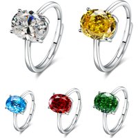 925 Sterling Silver Ring Inlaid Crystal Zircon Fashion Women's Ring, Adjustable Open Ring Wedding Party Gift Jewelry