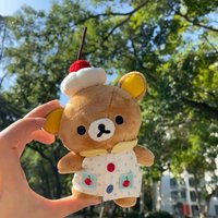 Cute Rilakkuma Store Manager Series Diy Backpack Pendant Bear Exquisite Keychain Decoration Car Ornament Toys Peripheral Gifts