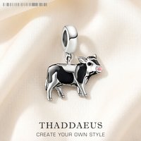 New Milk Cow Pendant Dangle Charm 925 Sterling Silver Fashion Jewelry For Woman Cute Gift