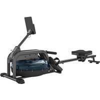 PINGGO Water Rowing Machine with Wheels, Vertical Storage, Adjustable Resistance, for Strength, Cardio Training