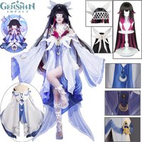 Columbina Hyposelenia Cosplay Costume Genshin Impact Columbina Moon Maiden White Blue Gown Wing Props for Women Game Role Play