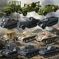 Tank Model Set BT-5 tank KV-220 Heavy Tank Handmade DIY Series Assembled Ornament Toy MOC Puzzle Collectible Model Birthday Gift