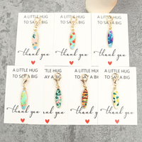 7 Cartoon 2D Surfboard Keychains, Paired with a Card with a Thank-You Message, Fresh and Healing, Perfect as a Thank-You Gift or Souvenir, Suitable for Giving to Colleagues, Friends, or for Use during