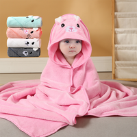 Children's Towel Cloak Quick-Drying Coral Velvet Robe Cartoon Cape Baby Darling Hooded