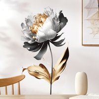 Black Gold Flowers Wall Stickers For Living Rooms Bedroom Home Wall Decor Nordic Plants Self Adhesive Vinyl Glass Sticker