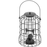 Bird Feeder 4-Port Weatherproof Squirrel Proof Metal Large Bird Feeder Outdoor Hangable for Watching Hummingbird Finch Chickadee