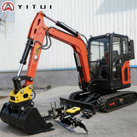 Customized 3.5 Ton Mini Excavator Compact Hydraulic Digger with Rubber Tracks & Attachments for Garden Construction Farm