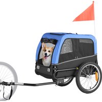 SucceBuy 66/88 lbs Dog Bike Trailer Easy Folding Frame Pet Cart Bicycle Carrier with Coupler & Reflector for Small & Medium Dogs