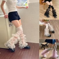 Lace Ruffles Lace Leg Warmers Mesh Design Comfortable Fit Over The Knee Socks Soft Stretchy Delicate Stitching Stacked Socks