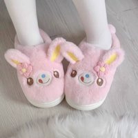 Japanese Cartoon Mp Cute Plush Slippers Winter New Sweet Girl Y2k Accessories Daughter Clothing Jojifuku House Slippers