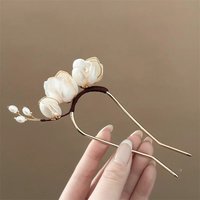NEW Elegant Vintage Alloy Hairpin Magnolia Design Hair Accessories Hairstyle Enhancer Decorative Headwear Hair Comb