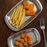 Stainless Steel Dinner Plate Rectangular Retro Style Buffet Plates with Ear Distressed Finish Steak Plates For BBQ Dim Sum