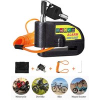 AliExpress Motorcycle Bicycle Alarm Lock Scooter Bike Anti Theft Security Disc Brake Locks 110dB Loud Warning Reminder Rope Wheel Padlock