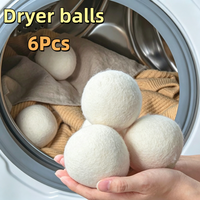 3/6Pcs Reusable Wool Dryer Balls Reusable Fabric Softener Laundry Accessories Eco Friendly Washing Machine Home Supplies