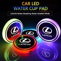 7 Colors Car LED Luminous Water Cup Pads Coaster Mats/Car keychain For Lexus RX 300 IS 250 300 GX 400 460 UX 200 NX LX GS ES LBX