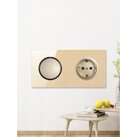 Wallpad Gold Double Glass Panel Wall 1 2 3 4 Gang Switch and USB EU UK Electric Socket Outlet Round Button 172*86mm