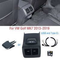 Car Rear A/C Air Conditioner Outlet Clip Tab Pick Air Conditioning Vents Frame Armrest Type C USB For VW Golf 7 MK7 2013-2019