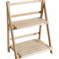 2-Tier Wooden Plant Stand, Multi-Functional Terraced Flower Pot & Magazine Storage Rack for Balcony Living Room