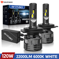 BEVINSEE H7 H4 LED CANbus 120W 22000LM Car Headlight Bulbs H1 HB3 9005 HB4 9006 H11 H8 H9 9012 HIR2 LED Lights 6000K White 12V