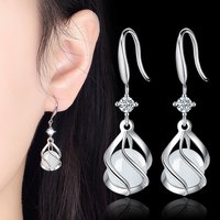 Stylish 925 Sterling Silver Luxurious Spiral Earrings for Women, Wedding Party Accessories, Jewelry