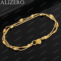 ALIZERO 18K Gold Snake Bone Chain Beads Bracelets For Women Fine Jewelry Wedding Banquet Party Gift Fashion Personality Bracelet