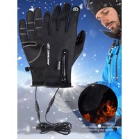 AliExpress NONE USB Winter Warm Electric Heated Gloves Waterproof Touch Screen Heating Motorcycle Gloves for Cycling Running Driving Hiking Ski