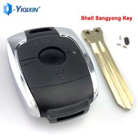 YIQIXIN 2 Button Remote Key Shell For SsangYong Korando Kyron Actyon Rexton Smart Control Replacement Cover Fob Case Uncut Blade