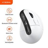 Kysona EM11 Pro Wireless Mouse Vertical 2.4G Ergonomic 4000DPI 6 Mute Buttons OLED Screen for Tablet Laptops Computer PC Mice