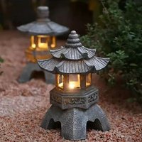 Solar Garden Lantern Outdoor LED Waterproof Garden Statue Pagoda Light Patio Yard Decorative Lamp Landscape Lighting