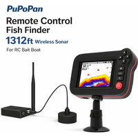 Remote Control Fish Finder for RC Bait Boat, 1312ft Signal Range Wireless Sonar Fish Finder, Rechargeable Lithium Battery, Easy