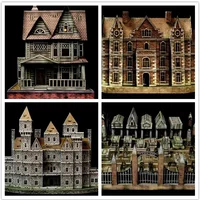 Halloween Horror Haunted House Building Collection 3D Paper Model DIY Hand-assembled Toy Ornaments