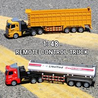 1:48 RC Car Toys for Boys Remote Control Truck Heavy-Duty Transporter Container Trucks Electric Enginner Vehicle Childern Gift