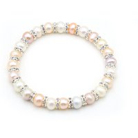 Crystal Bracelet With Septum Natural Freshwater Pearl Bracelet Elastic Thread For Women Romantic Love Gift