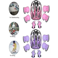 AliExpress NONE 7PCS Kids Bike Helmet,Toddler Helmet Knee Elbow Pads Wrist Guards Adjustable Protective Gear Set for Skateboard Inline Skating