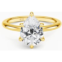 18k Gold Color Pear Cut Moissanite Rings for Women WaterDrop Solitaire Lab Diamond Engagement Ring Bride Wedding Band