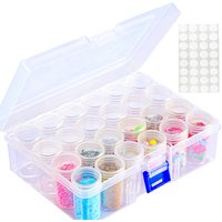 1pcs24 Grid Plastic Storage Box, DIY Diamond Painting, Handicraft Accessories Storage Box, Beaded Ioose Bead Parts Storage Box